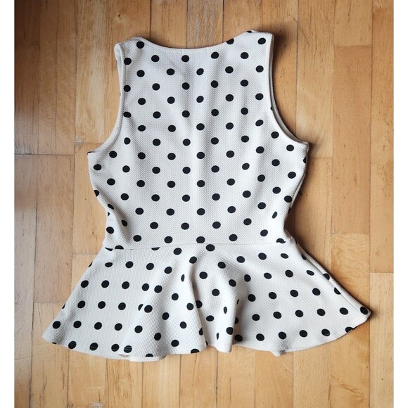 Soprano sleeveless B&W dot flair top, Medium - Picture 4 of 4
